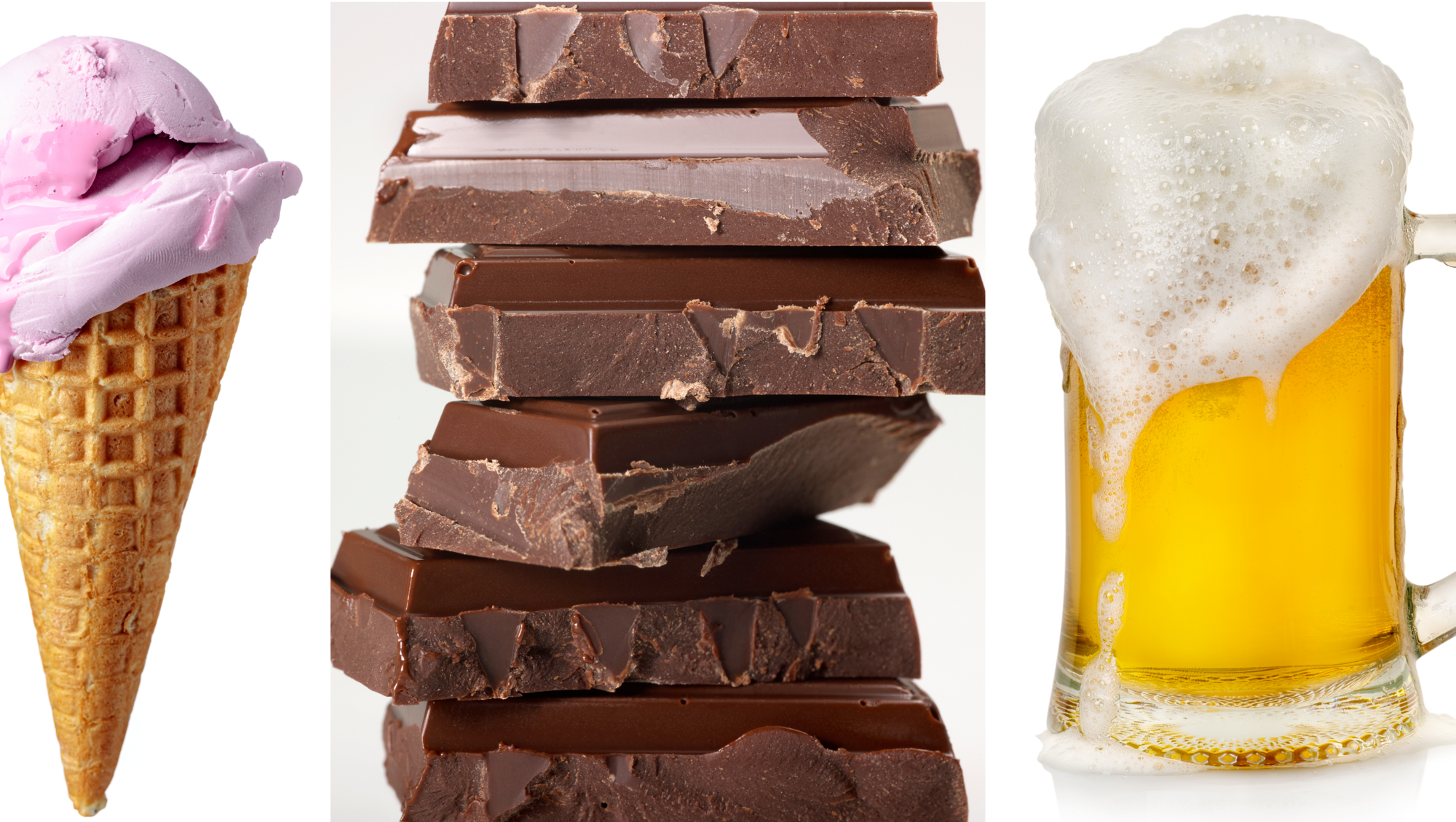 Hvorfor er det nødvendigt at temperere chokolade for at opnå et godt knæk og undgå at den bliver mat? Hvad er den optimale struktur for en fløjlsblød is? Hør et oplæg om hvordan man kan lære om nanopartikel vækst og nanostrukturer ved at forstå bruset i en øl eller sodavand? Foto: Colourbox